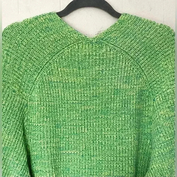 Urban outfitters oversized V-neck marled lime Knit Ribbed size Large Tunic - Picture 7 of 11